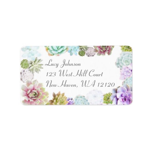 succulents address labels | Zazzle