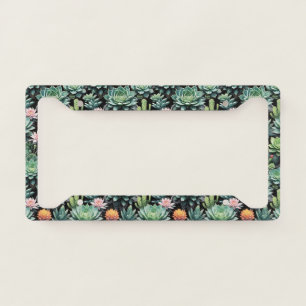 Succulents and Cactus License Plate Frame