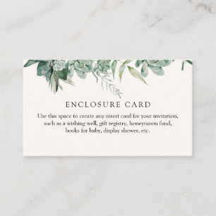 Succulents and Eucalyptus Enclosure Card