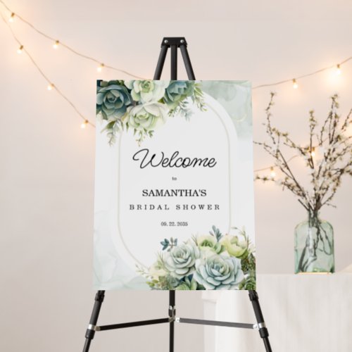 Succulents and greenery Bridal Shower Welcome sign