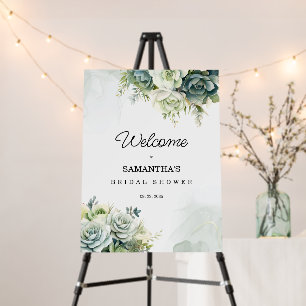 Succulents and greenery Bridal Shower Welcome sign