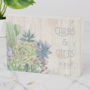 Succulents and Rustic Wood Cards & Gifts ID515 Wooden Box Sign
