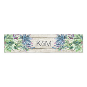 Succulents and Rustic Wood Wedding ID515 Napkin Bands