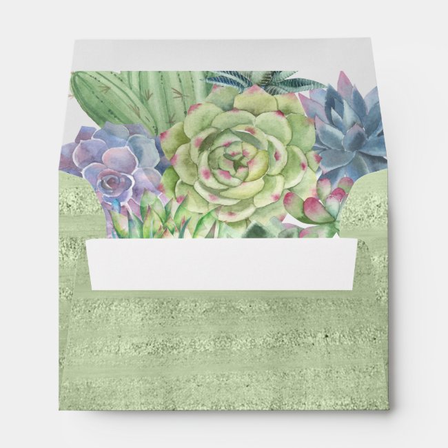 Succulents and Sparkle Wedding Green ID515