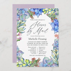 Succulents Baby or Bridal Shower by Mail Invitation