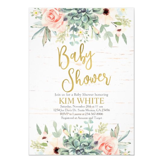 Succulent Baby Shower Invitations 5