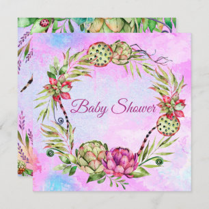 Succulents Baby Shower Invitation