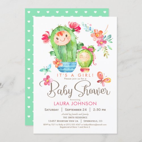 Succulents Baby Shower Invitation