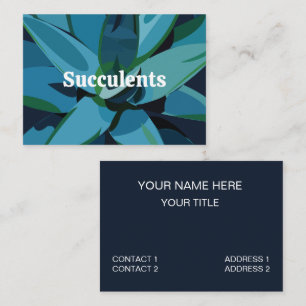 Succulents Blue Agave Cactus  Business Card
