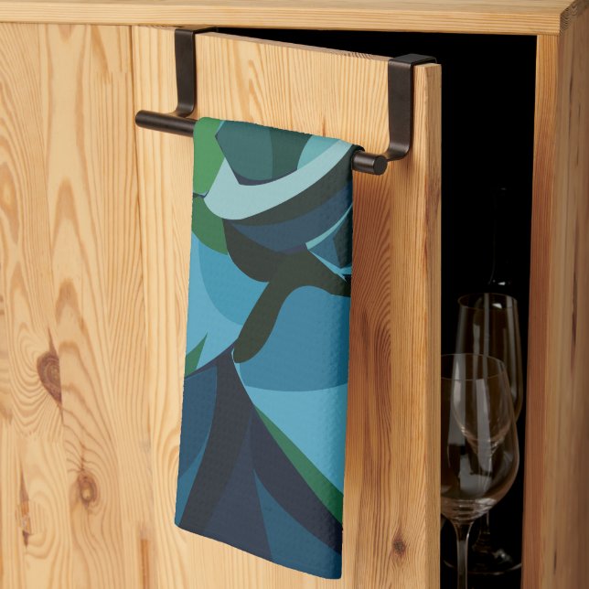 Succulents Blue Agave Cactus  Kitchen Towel (Thirds Fold)