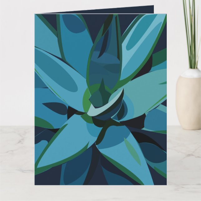 Succulents Blue Agave Cactus Succulents Card (Front)