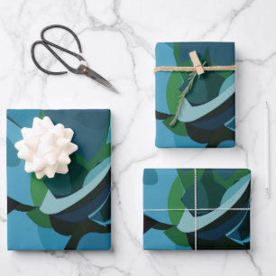 Succulents Blue Agave Cactus Succulents Wrapping Paper Sheets