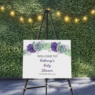 Succulents Botanical Welcome Easel Sign
