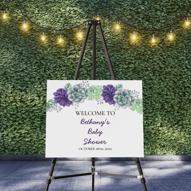 Succulents Botanical Welcome Easel Sign (Creator Uploaded)