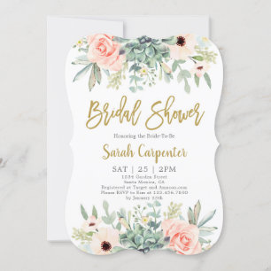 Succulents Bridal Shower Invitation