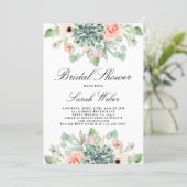 Succulents Bridal Shower Invitation (Standing Front)