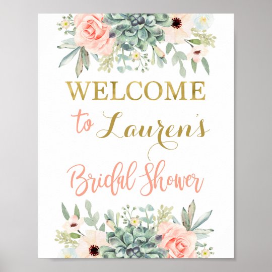 Succulents Bridal shower sign