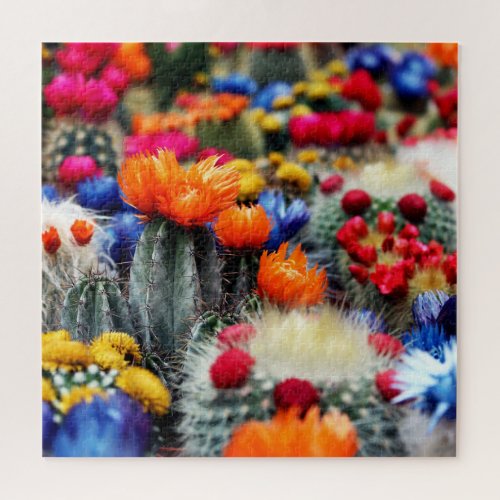Succulents bright colorful desert flower 20 x 20 jigsaw puzzle