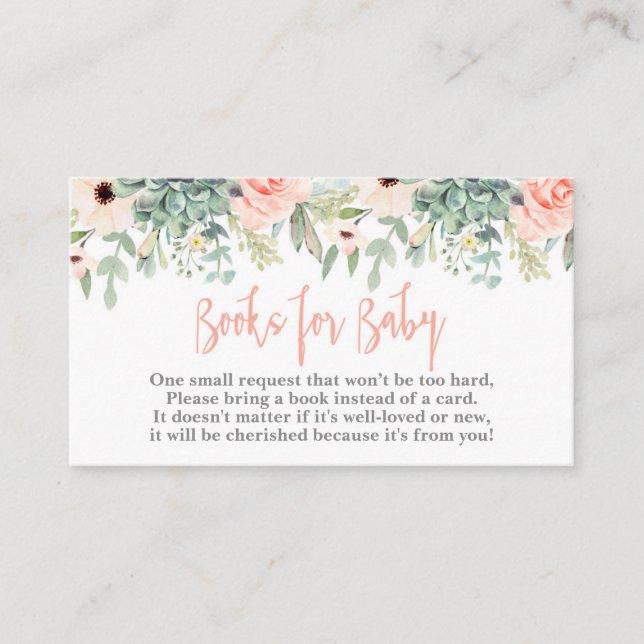 Succulents bring a book card (Front)
