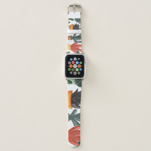 Succulents, cactuses: cute floral pattern. apple watch band