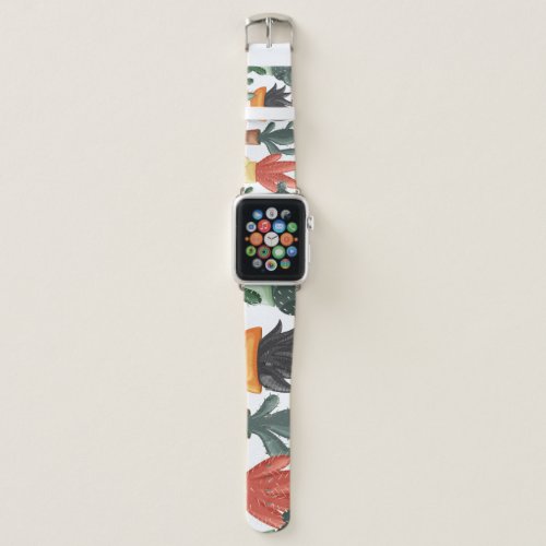 Succulents cactuses cute floral pattern apple watch band