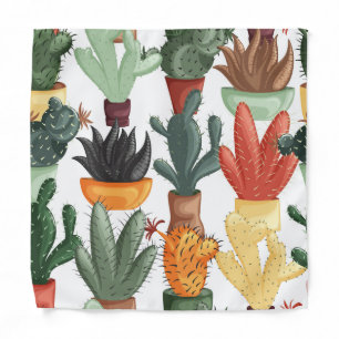 Succulents, cactuses: cute floral pattern. bandana