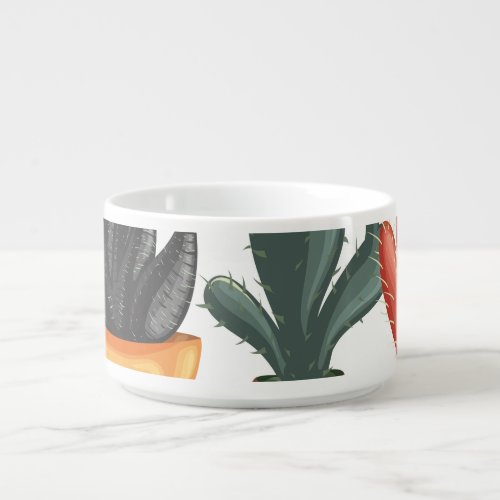 Succulents cactuses cute floral pattern bowl