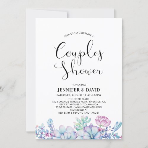 Succulents Couples Wedding Shower Invitation
