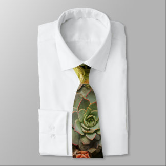 Succulents Desert Flowers Neck Tie