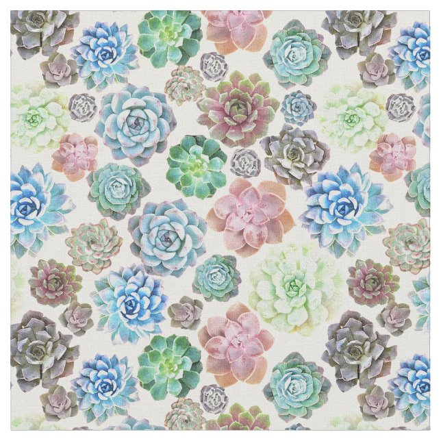 Succulents design fabric (Close Up)