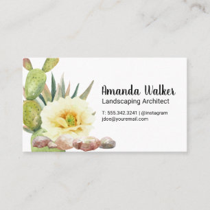 Succulents   Flower and Rocks Business Card