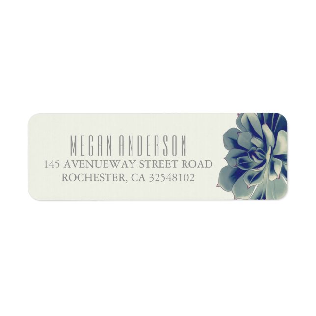 Succulents Flower Romantic Wedding Label (Front)
