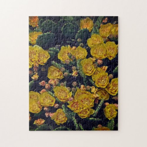 Succulents Garden Yellow Floral Spring Summer Gift Jigsaw Puzzle