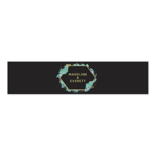 Succulents Gold Frame Any Color Wedding Monogram Napkin Bands