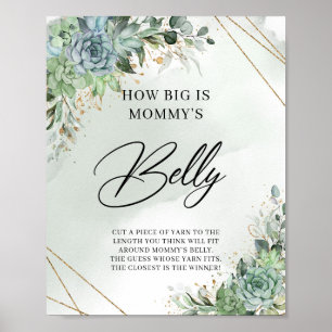 Succulents gold How Big Is Mommy's Belly game Poster