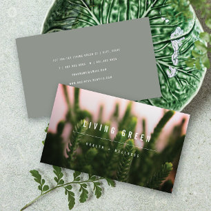 Succulents Grass Minimalist Photo Spa Wellness Business Card