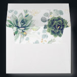 Succulents Greenery and Gold Elegant Envelope<br><div class="desc">Soft pastel greenery and gold envelopes</div>