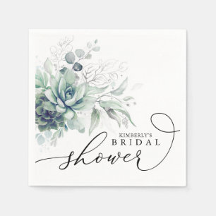 Succulents Greenery Elegant Bridal / Baby Shower N Napkins