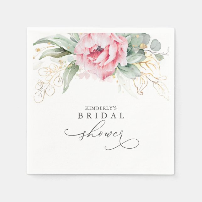 Succulents Greenery Elegant Bridal / Baby Shower  Napkins (Front)