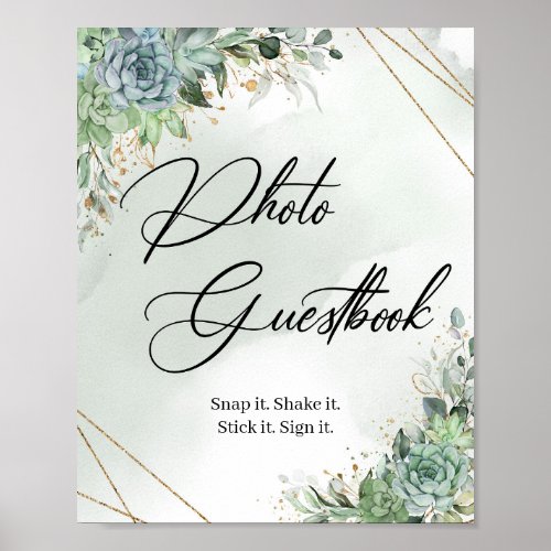 Succulents greenery foliage Photo Guestbook sign