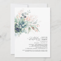 Succulents Greenery Rose Gold Leaves Boho Birthday