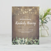 Succulents Greenery Rustic Country Bridal Shower Invitation (Standing Front)