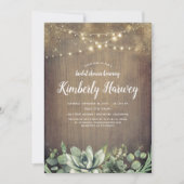 Succulents Greenery Rustic Country Bridal Shower Invitation (Front)