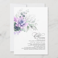 Succulents Greenery Silver Leaves Boho Baby Shower Invitation