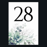 Succulents Greenery Table Number Cards<br><div class="desc">Succulents greenery wedding table number cards</div>