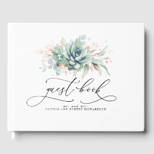 Succulents Greenery Wedding Guest Book