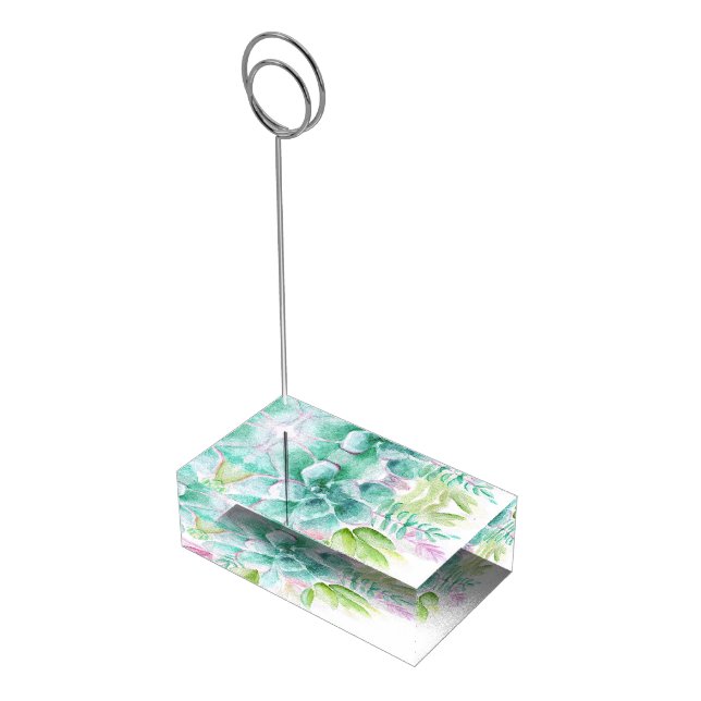 Succulents greenery wedding table card holder (Corner)