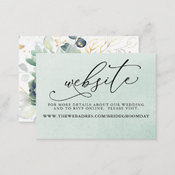 Succulents Greenery Wedding Website Card by lovelywow at Zazzle