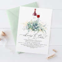 Succulents Greenery Wine Tasting Bridal Shower