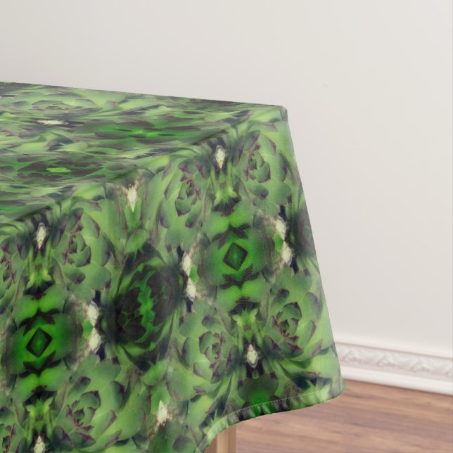 Succulents Hens And Chicks Abstract         Tablecloth (In Situ)